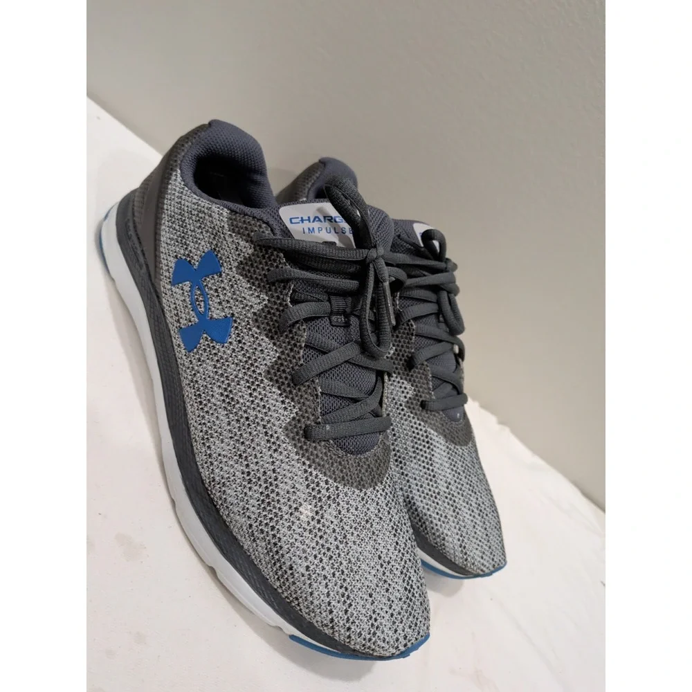 Under Armour Charged Impulse Men's Sneakers Athletic Shoes Gray Blue White 8.5